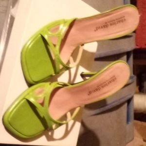 Women's shoes size 7 green leather
